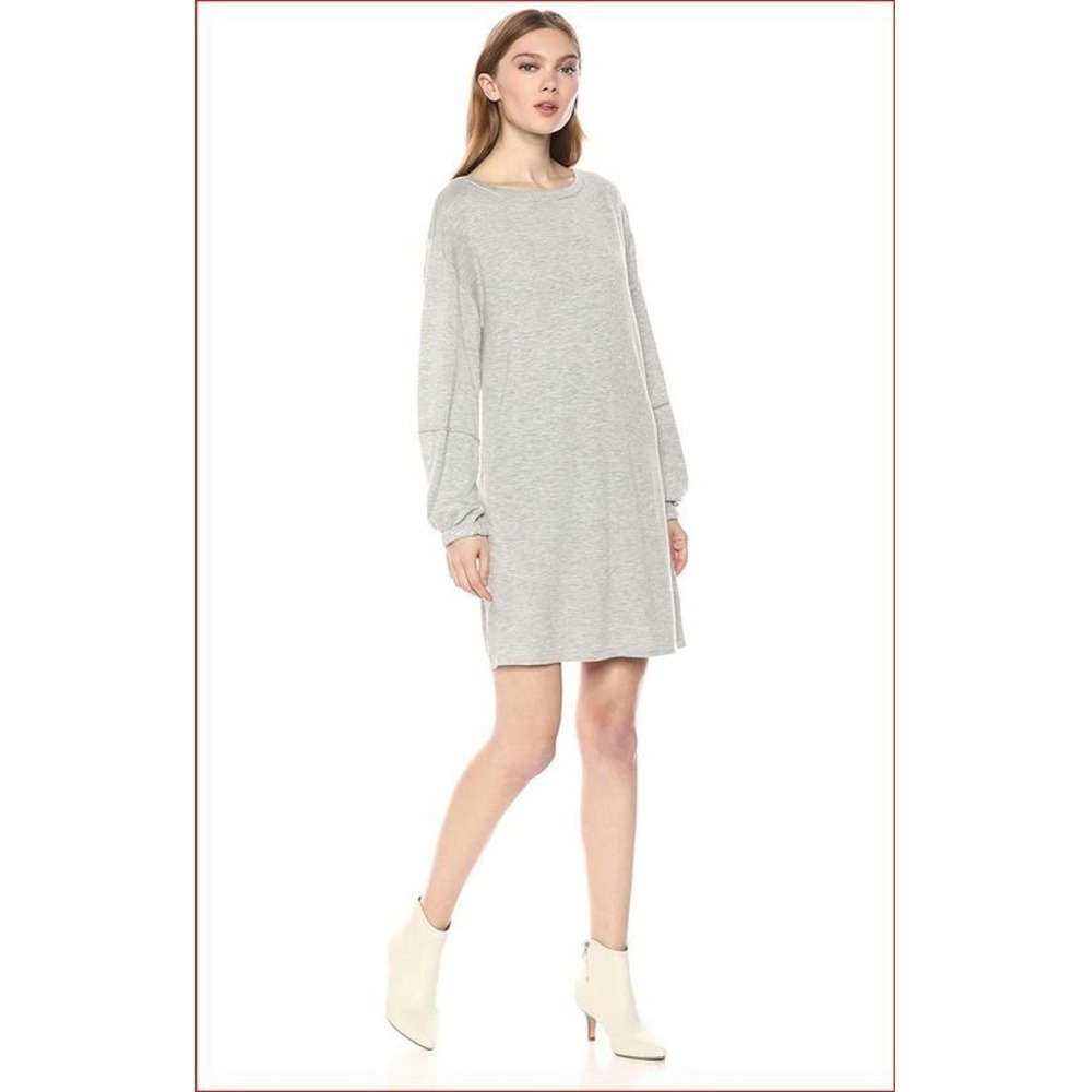 Splendid Women Grey Cashmere Blend Long Sleeve Sweater Dress RF8S290 XS